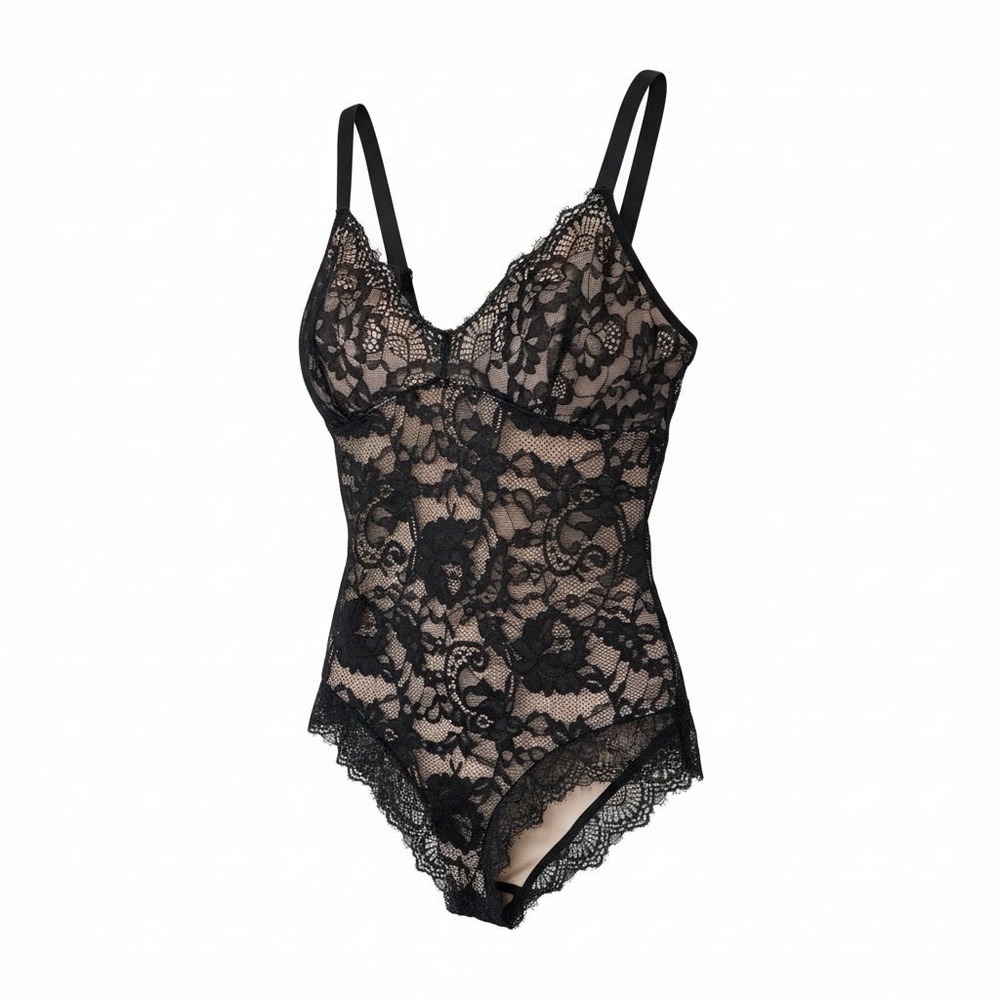 Unbranded Black Lace Teddy Bodysuit Dark Fairy Whimsigoth Womens L Lined Witchy